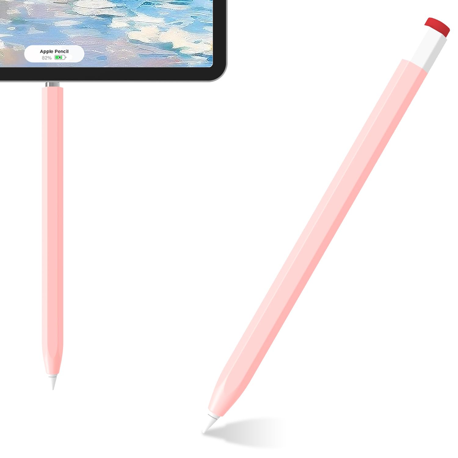LOVE MEI Classic Silicone Case Compatible with Apple Pencil 1st Generation, Non-Slip Smooth Grip Cover Sleeve (Pink)-image-36