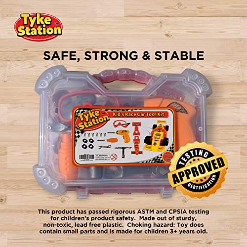 image for Tyke Station Kids Tool Set With Take Apart Car - 24 Piece Kids Mechani