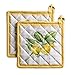 Maison d' Hermine Limoncello 100% algodón Soporte para olla de Pascua con lazo resistente al calor para barbacoa, Cocinar, Hornear, parrilla, Microondas, Barbacoa, Primavera/Verano (20cmx20cm)
