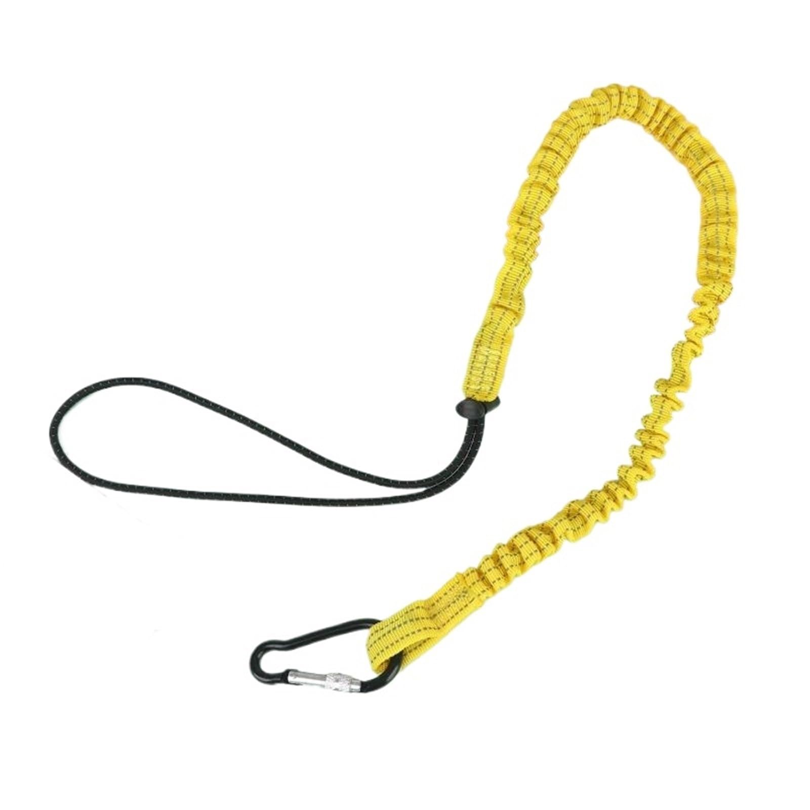 6PCS Sicurezza Bungee Tether Cordino for attrezzi con moschettone Gancio Arrampicata Lavoro Anti-Caduta Corda di sicurezza aereo Accessori for arrampicata Per Attrezzi(Yellow)