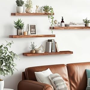 Floatingwallshelves4packrusticbrown16inchwoodenwallshelvesforstorageanddecormultifunctionalandeasytoinstallforlivingroombedroomandkitchen Urban Country Home Decor Floating wall shelves 4 pack rustic brown 16 inch wooden wall shelves for storage and decor multi functional and easy to install for living room bedroom and kitchen urban country home decor