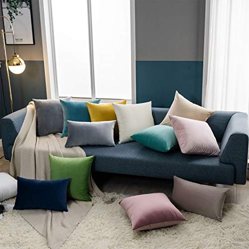 Image of JUSPURBET 24x24 Decorative Velvet Throw Pillow Covers Set of 2,Silver Gray | Modern Soft Cushion Covers Cases with Invisible Zipper for Couch Sofa Bed Living Room Bedroom Home Decor