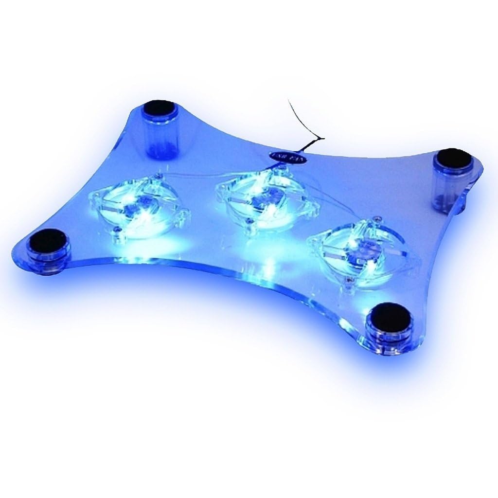 Ventilador USB para laptop con 3 ventiladores y luces LED azules para laptop PS3 / PS4 / PS Slim H-UF01 4