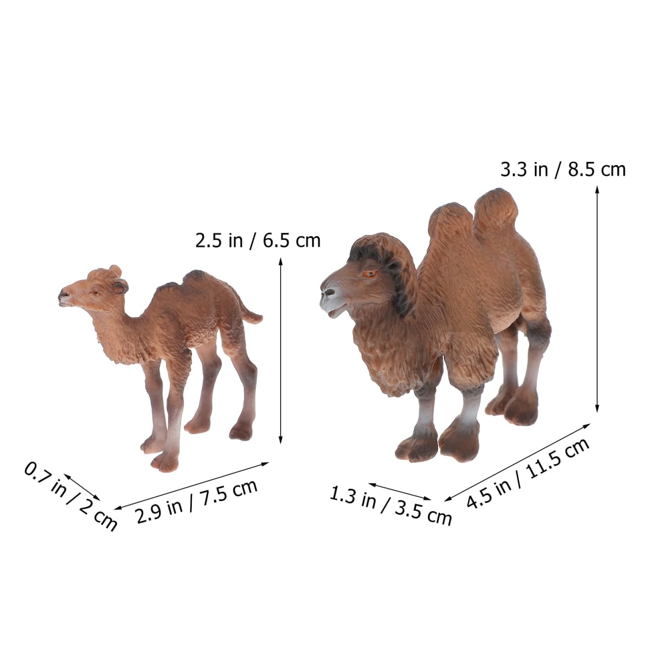 Toyvian Camel Figurines Set 2Pcs Realistic Animal Statues Miniature Camel Toys for Indoor Outdoor Decoration Table Desk Ornament - Image 3