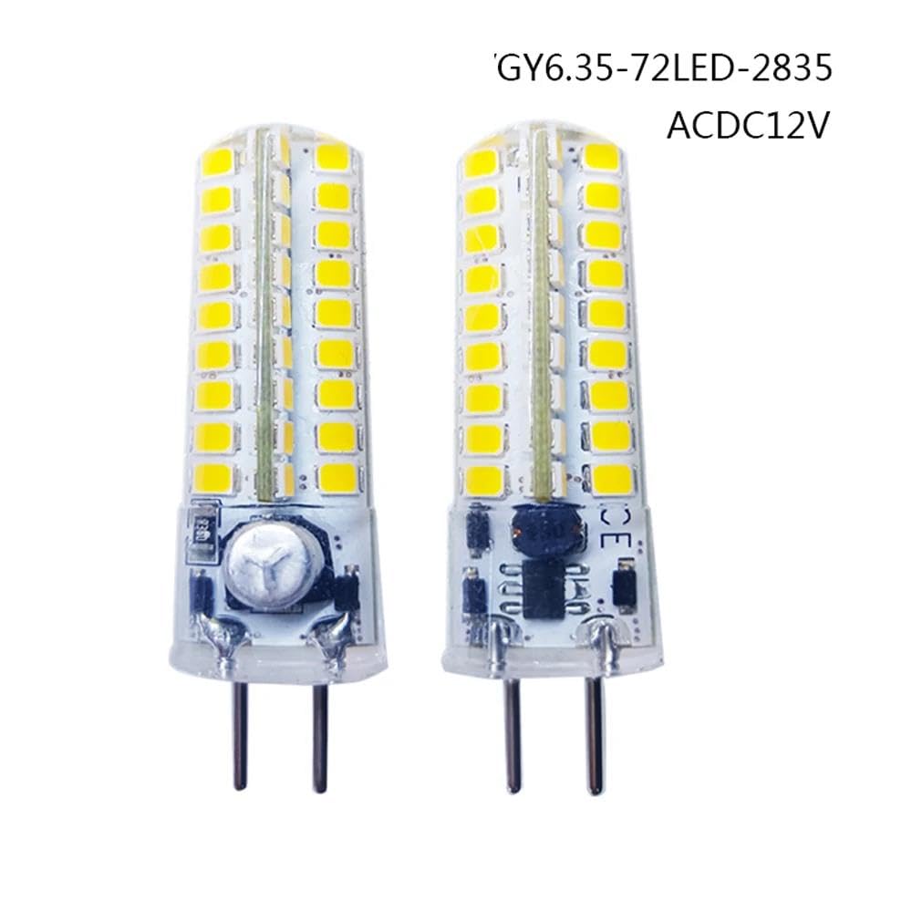 6PCS Bombillas LED Regulables GY6.35 Blanco 6000K AC/DC 12V 7W Lámparas De Ahorro De Energía,Blanco 6000K,7W - 6PCS