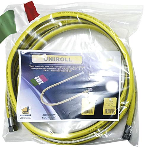 tubo de gas de 3 metros de acero flexible mt medio FF...