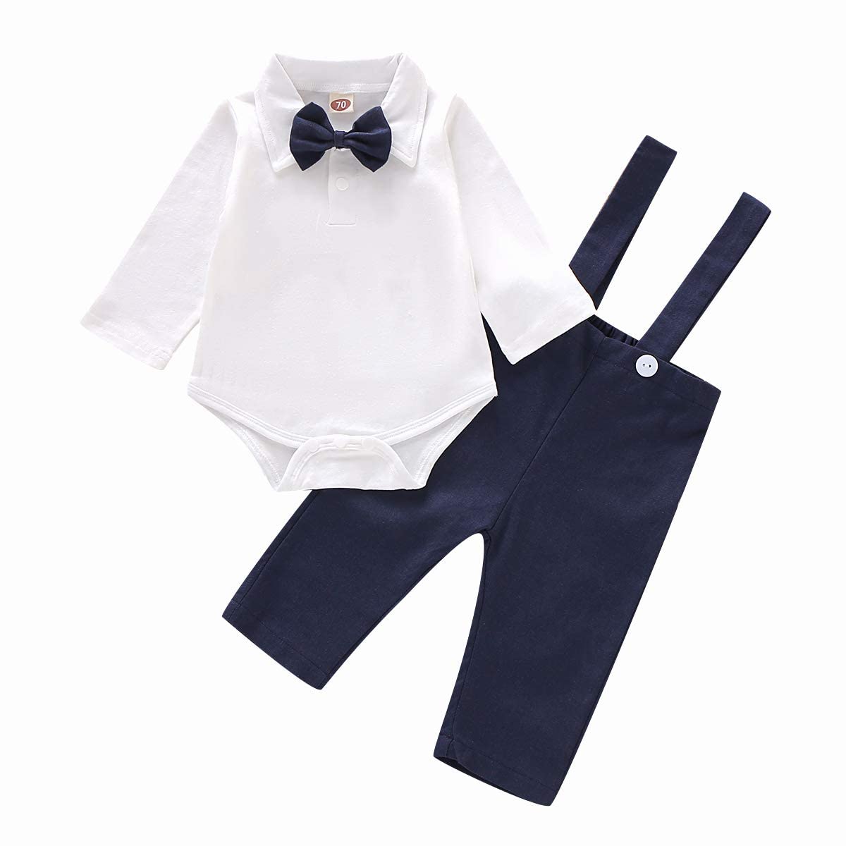 Traje de Bautizo para bebés, Conjuntos de Ropa de Caballero, Traje de Boda con Corbata de Manga Larga para niños pequeños para Primavera y otoño — view 9