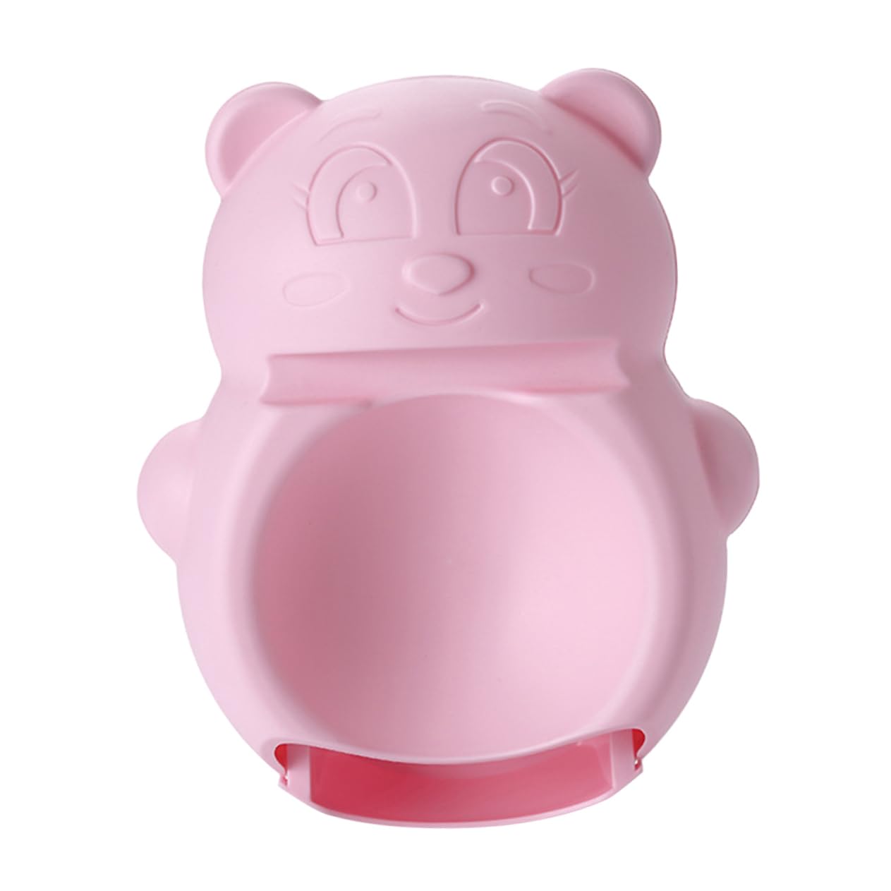 PRETYZOOM 1Pc Little Bear Shape Snack Bowl Double Layer Lazy Snack Plastic Bowl with Cellphone Holder Pink Candy Dish for Nuts Fruits and Snacks Storage for Friends and Family