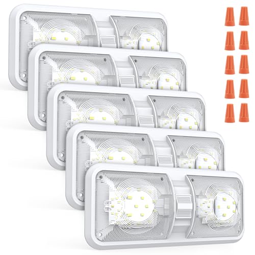 Aaleds RV Led Lights Interior 12v Volt Fixtures 1000LM 8W Camper Light For Inside Rv Ceiling Dome Lamp Led 12v With Switch For RV/Camper/Trailer/Boat (Natural White 4000K-4500K 5pack).