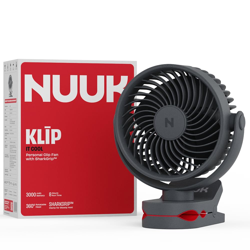 NUUK KLĪP Rechargeable Clip Fan | 3000mAh Battery | Up to 8 hrs Runtime | Super - silent BLDC Motor | 4 Speed Modes | 360° Manual Head Rotation | Strong 0–55mm Clamp | Type-C Charging-image-34