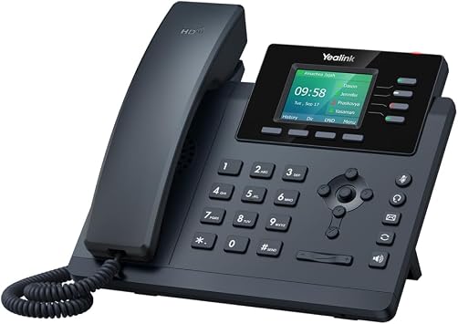Yealink SIP-T34W WiFi IP Phone - Power Adapter Included - 4 VoIP Accounts. 2.4-Inch Color Display. Dual-Port Gigabit Ethernet, 802.3af PoE, (SIP-T34W-PSU)