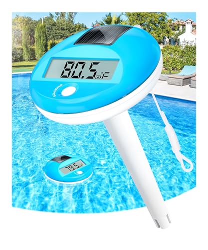 LuxBlue Floating Pool Thermometer Solar Powered | Large...