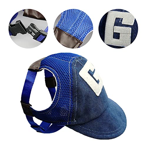 Verstellbare Baseballmütze für Hunde, Zubehör für Hunde, mit Ohrlöchern, atmungsaktiv, für Sommer, Reisen