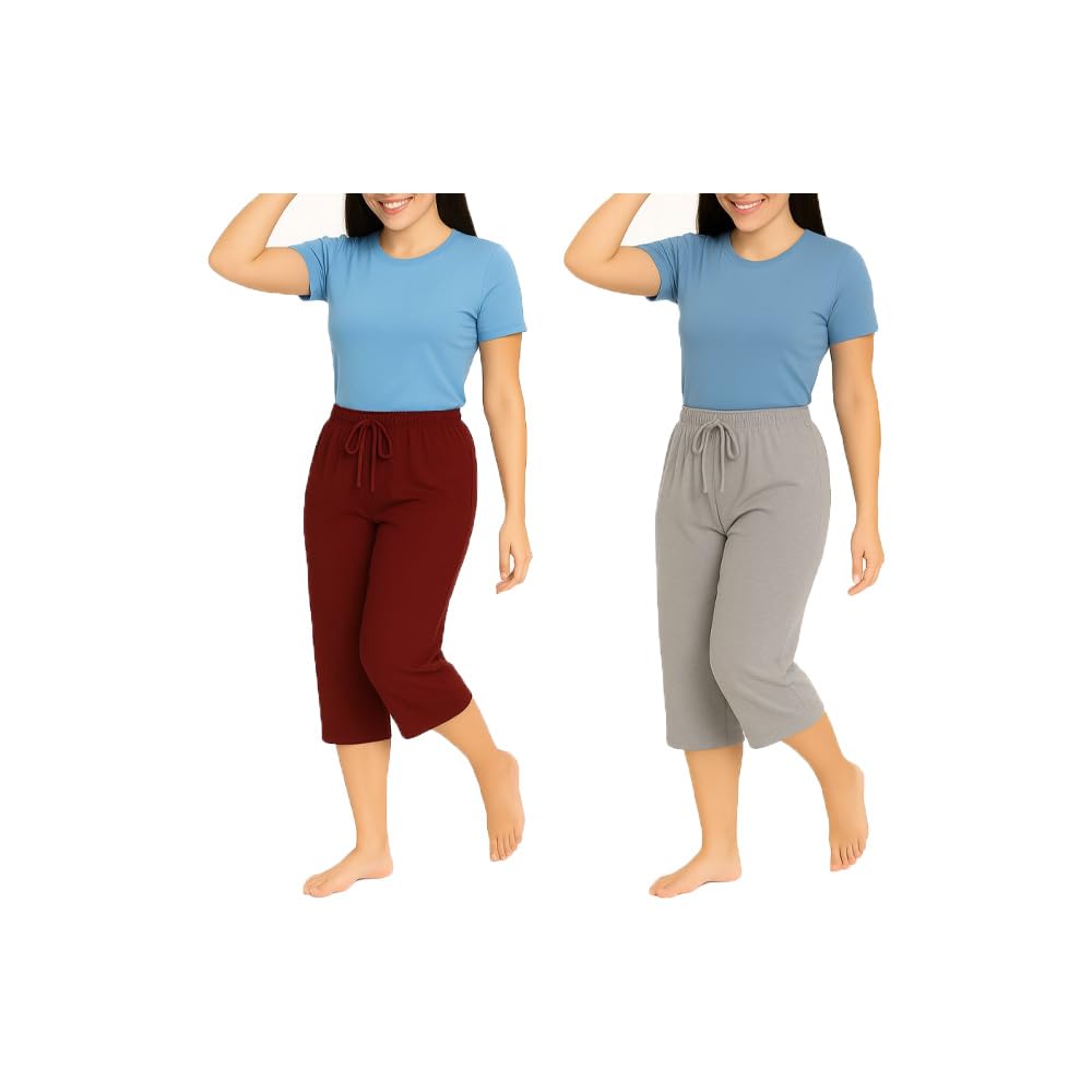 brand flex Women' Loosefit Capri, 3/4th Capri For Girls 2Pack-picture-19