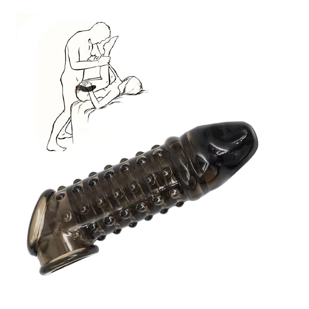 Reusable Penis Enlargement Sleeve Delay Ejaculation Stronger Erection Enhancement Sex Toys Silicone Penis Sleeve Male Erection Enhancement Toy
