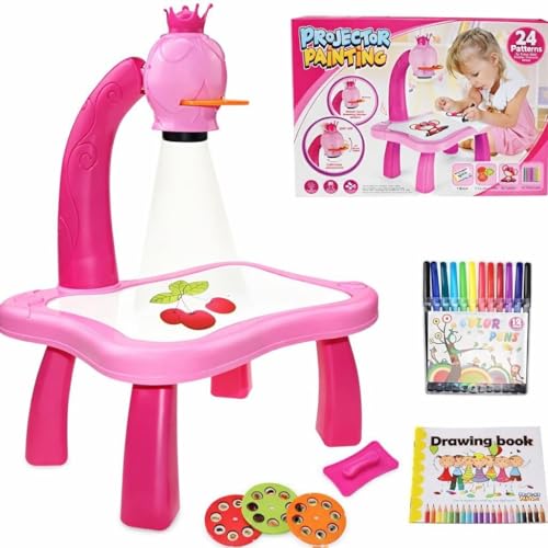 Image of Dimitra Plastic Drawing Projector Table for Kids | Trace & Draw with Light-Music | Smart Projector Sketcher Desk | Learning Projection Painting Machine for Boy Girl 3 + Years Old (Multicolour)