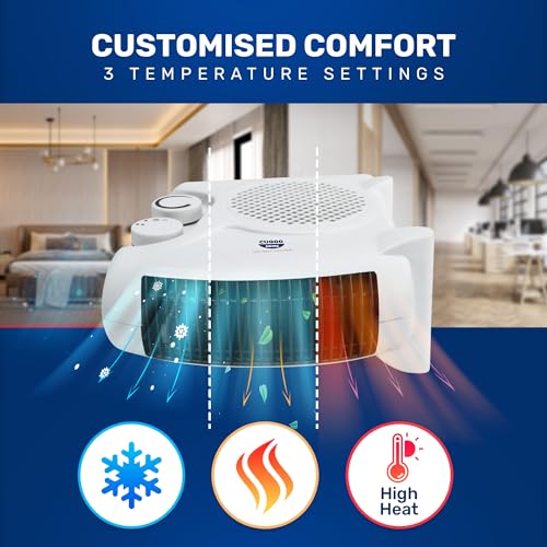 CUQOO Powerful 2KW Fan Heater with 2 Heat settings & Cool Function – Upright Electric Quiet Space Heater for Home with Variable Thermostat | Low Energy Usage |Perfect Electric Room Heater - Image 4