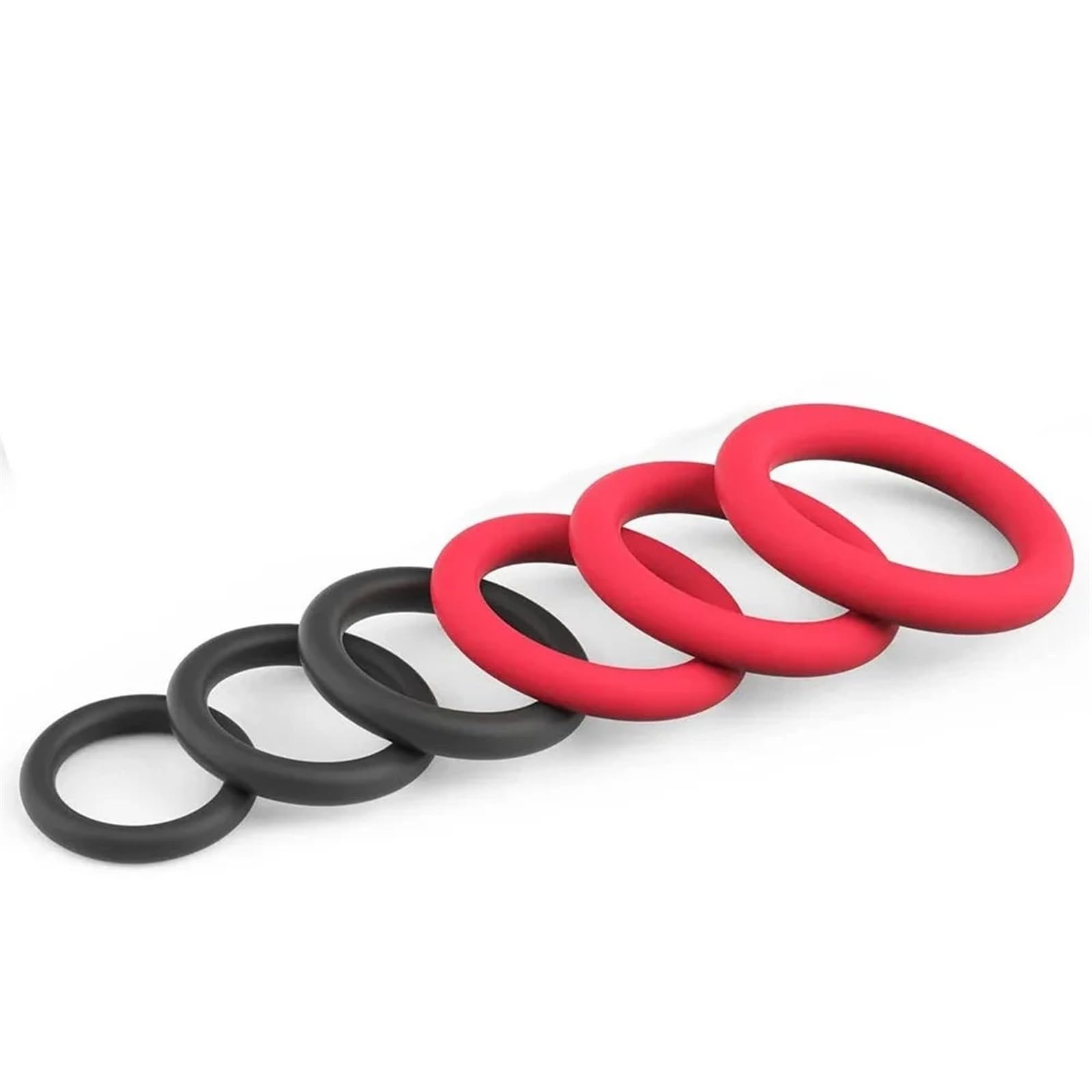 Couples Silicone Cock Penis Rings with Enlargers Erection Enhancing Ultra Soft Long Lasting Strechy Adult Sex Toys for Men(Black-red Circle)