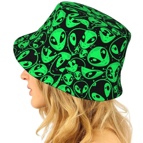 Image of Unisex Print Double-Side-Wear Reversible Bucket Hat