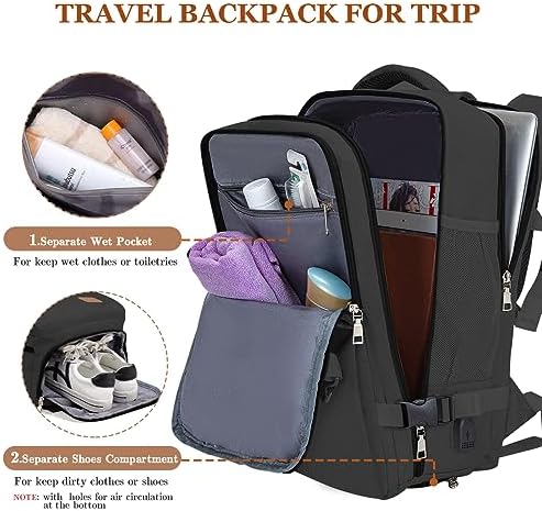 VMIKIV Travel Backpack Womens Laptop Backpack Mens Travel Backpack Cabin Size for Ryanair Cabin Bags Casual Daypack for Hiking,Work,Carry On Bag for Wizz Air,for 15.6 Inch Laptop
