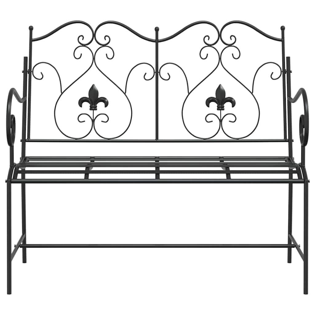 Fengshui Ławka ogrodowa stalowa czarna 104 x 54 x 93 cm