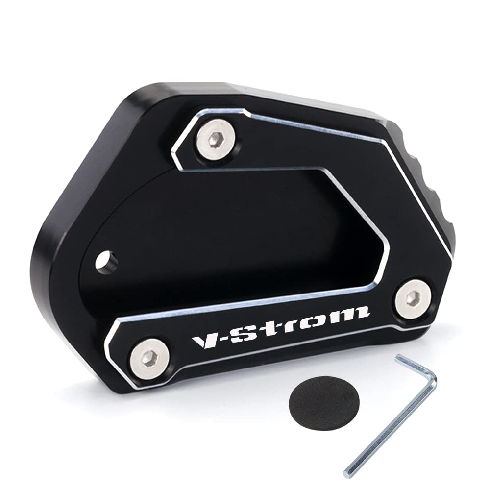 Modeer Per Suzuki V-Strom 650 650XT DL650 2004-2022 Moto CNC Supporto Piastra di estensione Cavalletto laterale Stand Pad vstrom 650 xt dl 650 vstrom650 accessorio (nero)