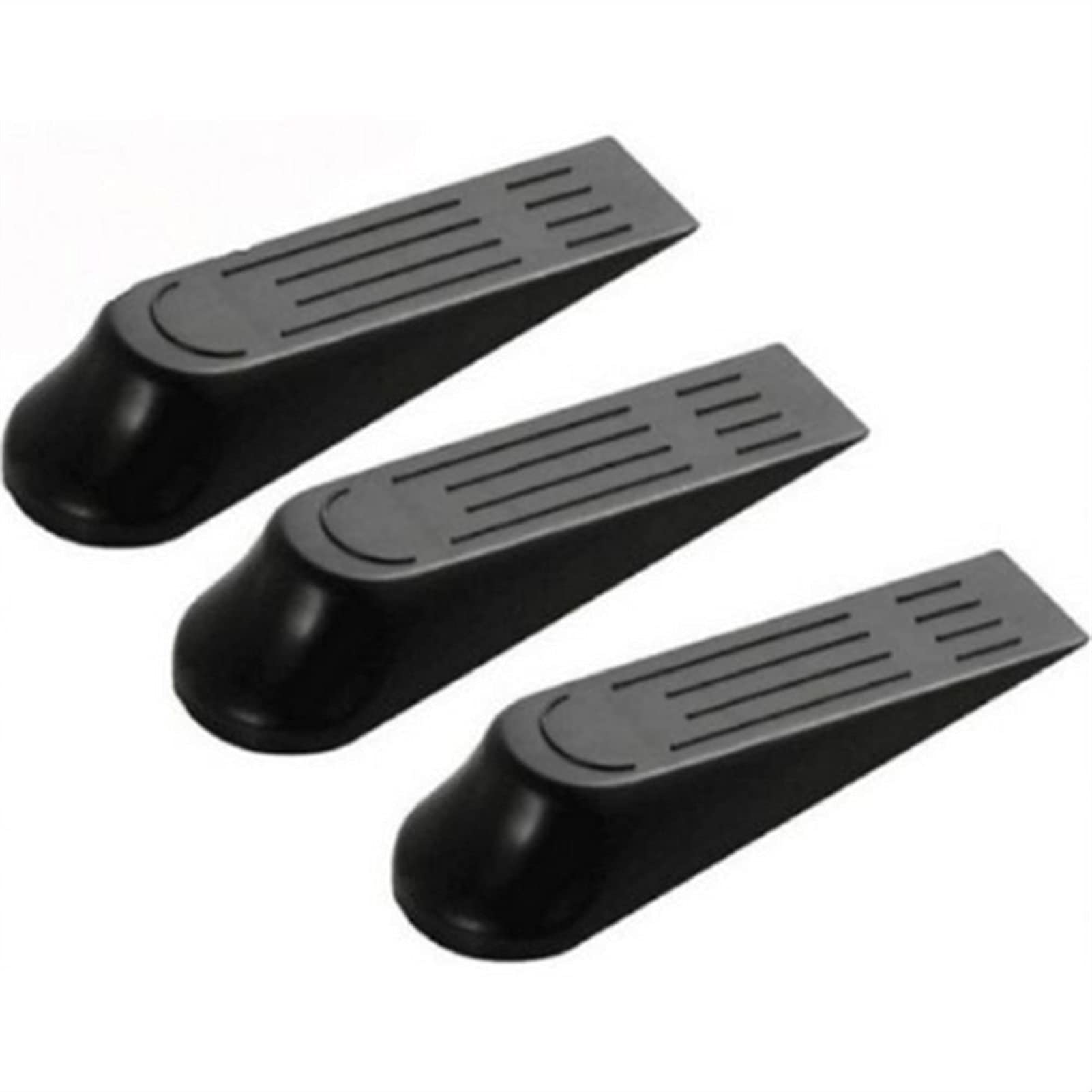 Wedges, 3pcs Door Wedge Shaped Plastic Stops Black Stop(Black)