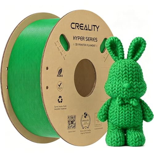 Image of Creality Hyper PLA Filament 1.75mm 1KG(2.2lbs), High Speed PLA 30-600mm /s Rapid 3D Printer Filament, Dimensional Accuracy + /-0.02mm, Fit Most FDM 3D Printers, Green