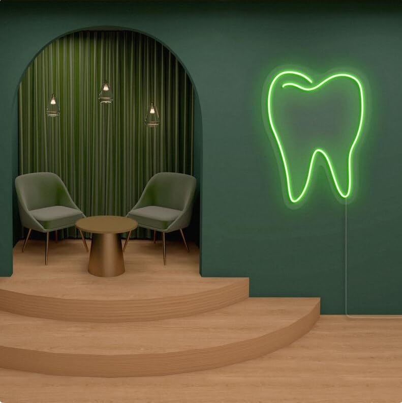 Miniatura 3 de Custom Tooth Neon Sign, Personalized Dentist LED Sign Light LED Window Wall Door Hanging Flex Transparent Acrylic Decoration Outdoor for Sale Shop