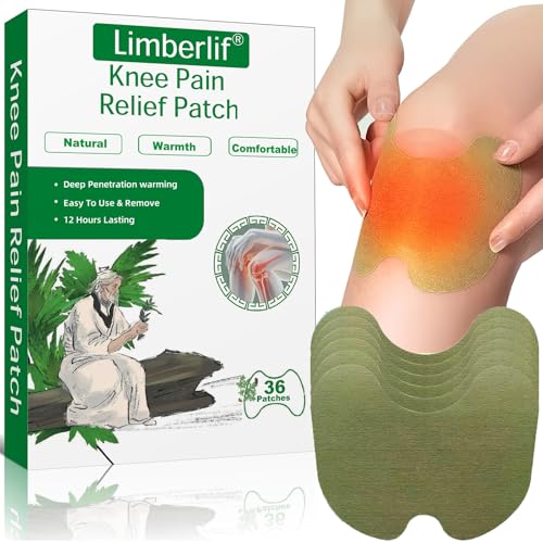 Knee Pain Relief Patches, 36Pcs Pain Wormwood Relief Patch Plaster Warming Moxibustion, Wormwood Knee Patches for Pain Relief, Herbal Patch for Neck Shoulder Muscle Pain Relief