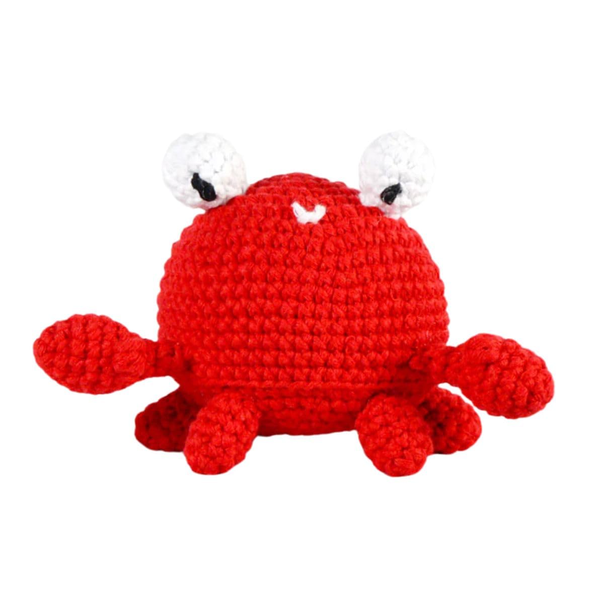 Knitty Critters – Pouch Pals Crochet Kit – Pearl The Crab| Beginner-Friendly Crochet Craft Kit with Recycled Yarn