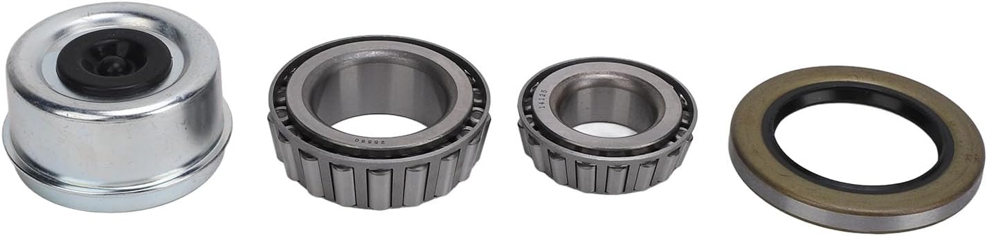 8 On 6.5in Trailer Hub Kit, 16PCS Trailer Axle Hub Bearing Kit, 7000lbs Capacity Heavy Duty Replacement Hub Set with Secure Connection for Trailer Axle, Durable Metal Construction
