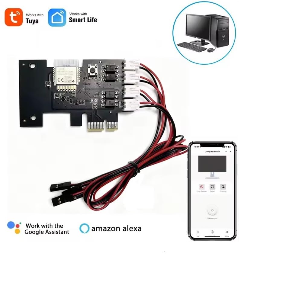 Smart WiFi Remote Desktop On Off Power Switch,Tuya app Remote with Child Lock Timing Function,Compatible with Alexa