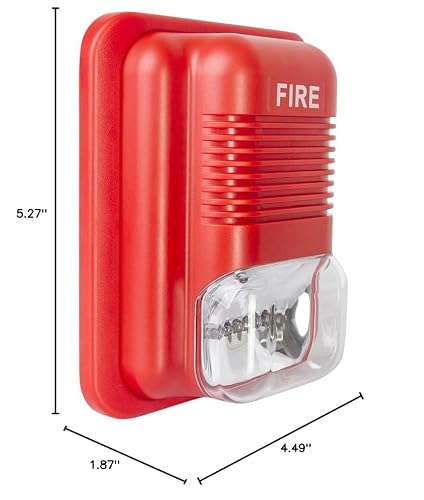 Fire Alarm Siren Security Horn Buzzer DC9V-24V Sound and Light Fire Warning Strobe Siren for Single Action Manual Pull Station or Alarm System - Thumbnail 7
