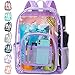 Clear Backpack, Heavy Duty Transparent Bookbag - Purple