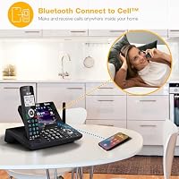 AT&T 4-Handset DECT 6.0 Cordless Home and Business Phone with Answering Machine, 5" Color Display, One-Touch Shortcut, Conference, Intercom, Smart Call Blocker, Bluetooth Connect to Cell: DLP73490 — image 4
