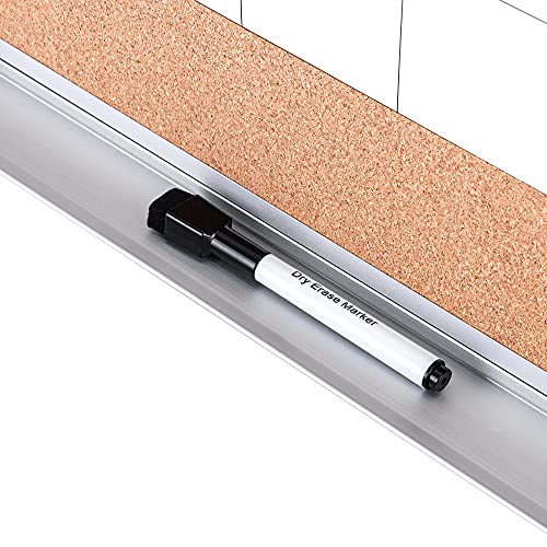 Amazon Basics Monthly Calendar Whiteboard Dry Erase And Cork Board, Silver Aluminium Frame, 24 X 36 Inches, White #TOP6