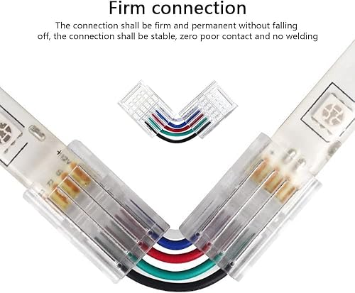 Miniatura 2 de Conector de esquina de barra LED 2pin10mm ángulo recto en forma de L sin soldadura Conector ajustable para 5050 3528 RGB RGBW RGB+CCT luces de barra