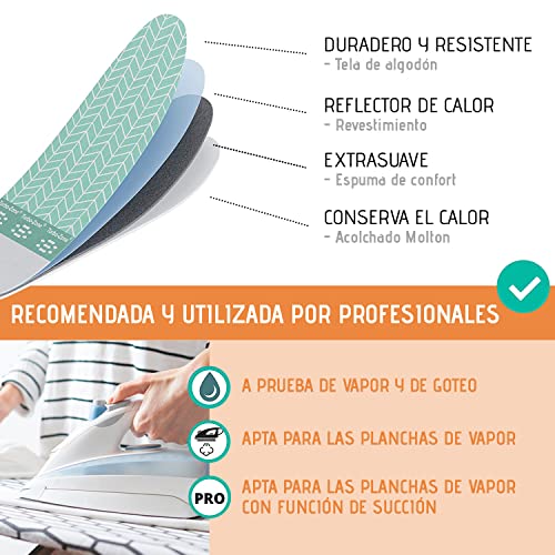 Funda para Tabla de Planchar (Tamaño M) | Universal hasta máx. de 120x40 cm | Funda de Planchar para Planchado Rápido y Fácil | Made in EU | Apta para Centro de Planchado | Rosa - imagen 3
