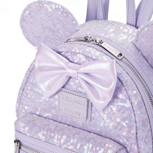 Theme Park Merchandise WDW Dis Parks Lounge LF Opalescent Lavender Sequin Minnie Ear Mini Backpack4