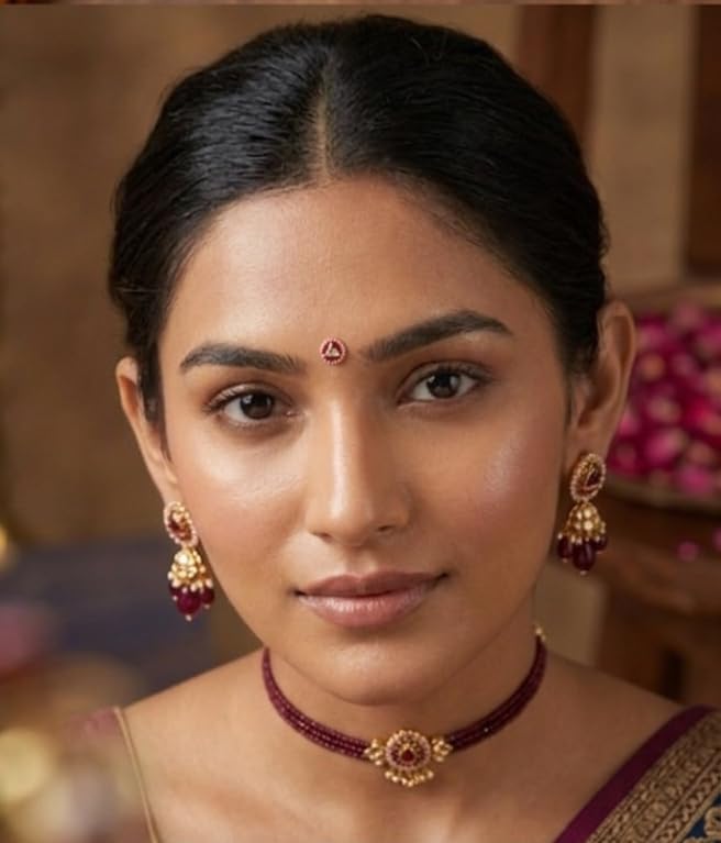Multicolour Decorative Bindis, Aarambha Collection, Crystal Stone Embellished, Traditional Indian Style-image-13