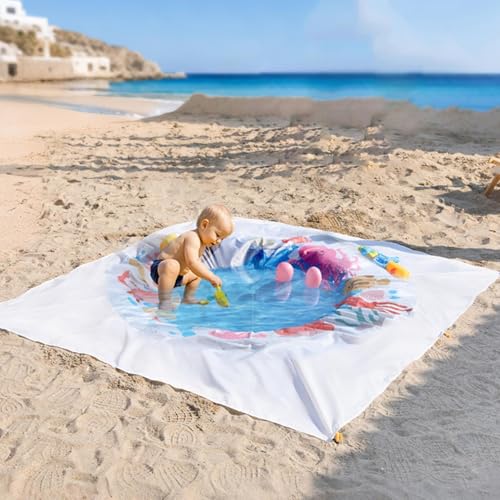 Jeu d'eau pour garçons et filles avec bâche piscine de plage anti-sable - 3