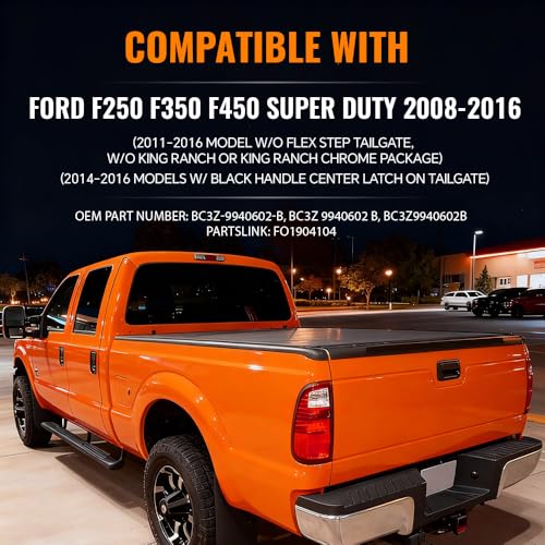 Image of G-PLUS Tailgate Moulding Cap Compatible with Ford F250 F350 F450 Super Duty 2008-2016 (NOT Fit Integrated Step), Tailgate Protector Cover, FO1904104, BC3Z9940602B