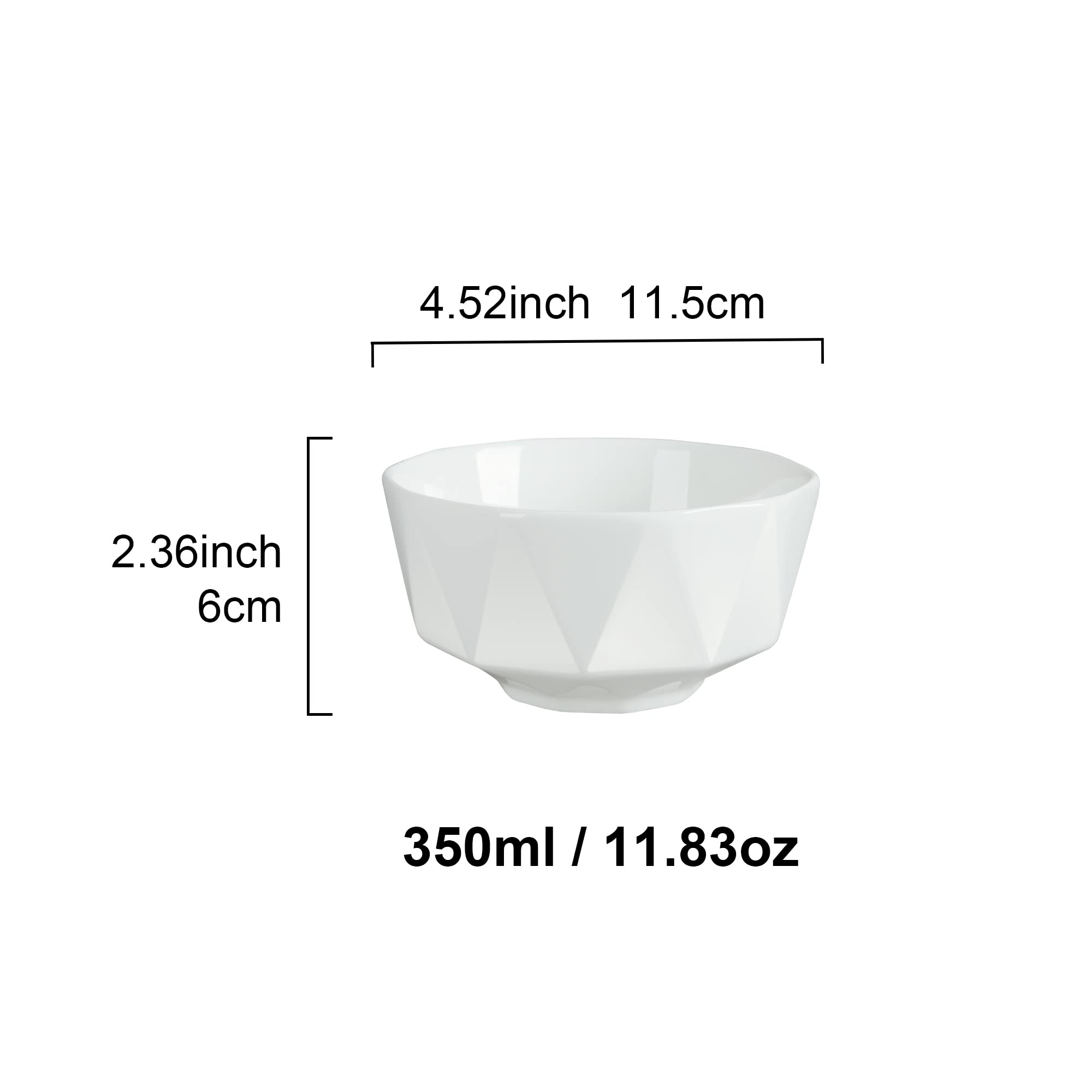 fanquare Set de 6 boles de postre de 340 ml, boles de helado de 4,5 pulgadas, aptos para microondas y lavavajillas, colores surtidos