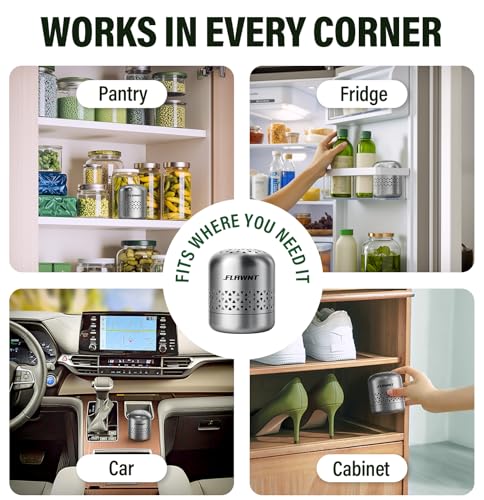 Image of Fridge Deodorizer, Lasts Up to 10 Years, Stainless Steel, Gray