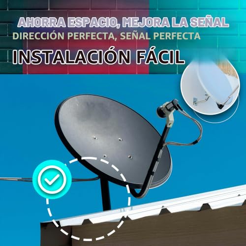Miniatura 7 de Doja Barcelona Soporte Antena Pared Pack 1 Mastil Antena En L Ø 25mm 30 X 58cm Soporte Tv En Acero Accesorios Parabolica