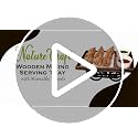 Image of Wooden Mixing Serving Tray with Move able Wheels, Size 9.5 x 6.5 inch, Color Brown, 1 Pc