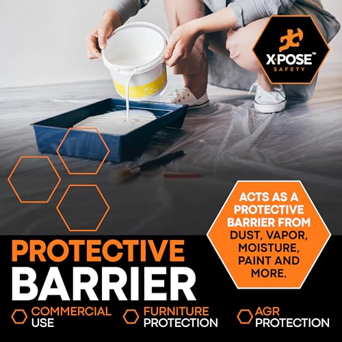 Xpose Safety Clear Plastic Sheeting – 10' x 100' Roll – Heavy Duty 5.2 Mil Poly Sheet – Waterproof, Dustproof, Vapor Barrier – for Construction, Painting, Industrial Use by Xpose Safety - Image 5