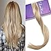Produktbild LaaVoo Haar Tapes Echthaar Tape on Extensions 100% Remy Human Hair Extensions Aschblond Highlighted Gebleichtes Blond Full Head Haar Tapes Band 100GR/40PCS 18 Zoll/45cm