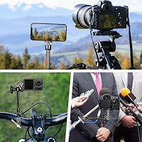 11 Zoll Verstellbarer Gelenkarm Magic Arm, Super Clamp mit 1/4" und 3/8" Schraubenlöchern und Einer Doppelloch-Telefonhalterung für Foto, Video und Kameraausrüstung – Ansicht 7